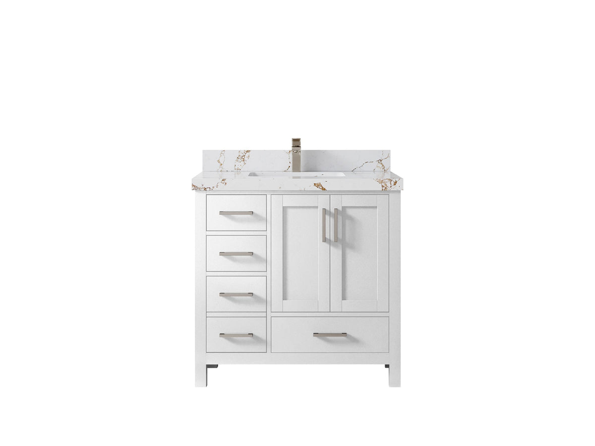 Malibu 36 in. W x 22 in. D Bathroom Vanity Center Sink 2 - Willow Bath and Vanity
