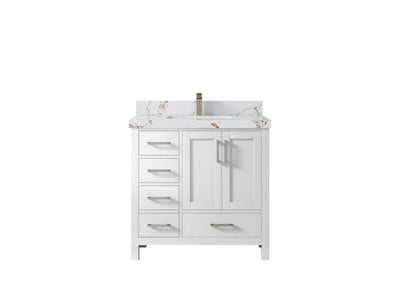 Malibu 36 in. W x 22 in. D Bathroom Vanity Center Sink 2 - Willow Bath and Vanity
