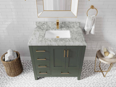 Malibu 36 in. W x 22 in. D Bathroom Vanity Center Sink 2 - Willow Bath and Vanity