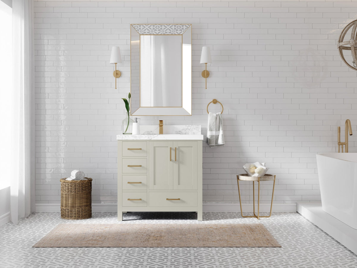 Malibu 36 in. W x 22 in. D Bathroom Vanity Center Sink 2 - Willow Bath and Vanity
