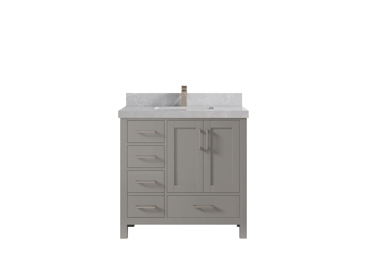 Malibu 36 in. W x 22 in. D Bathroom Vanity Center Sink 2 - Willow Bath and Vanity