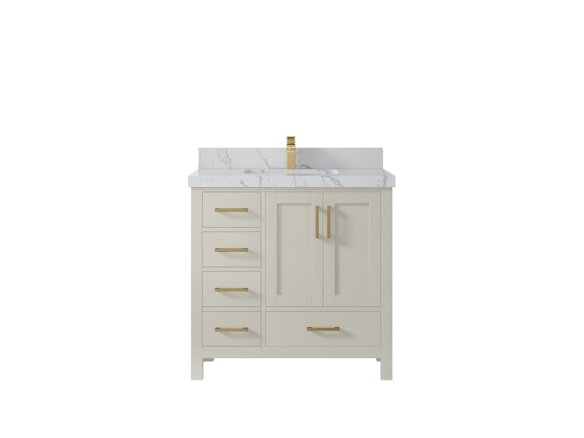 Malibu 36 in. W x 22 in. D Bathroom Vanity Center Sink 2 - Willow Bath and Vanity
