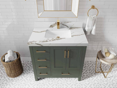 Malibu 36 in. W x 22 in. D Bathroom Vanity Center Sink 2 - Willow Bath and Vanity
