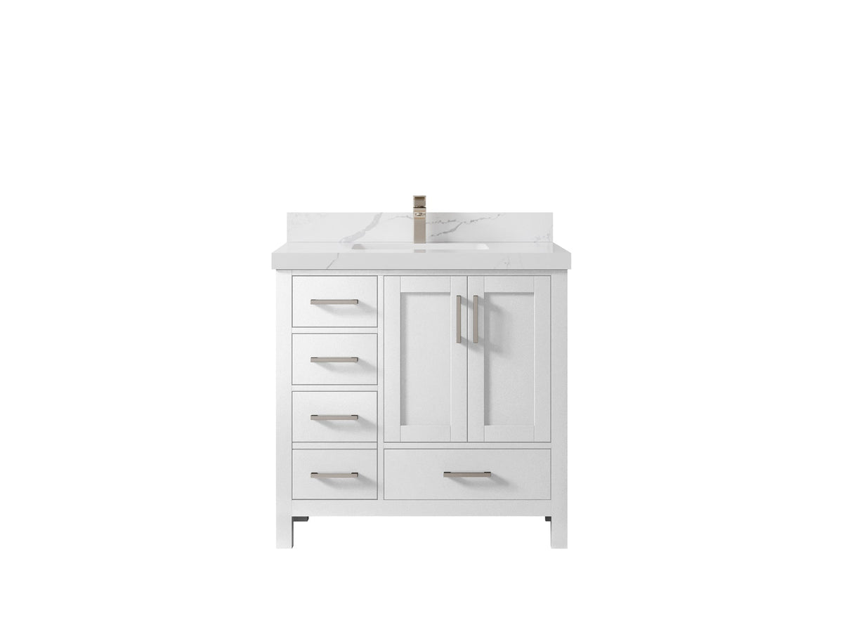 Malibu 36 in. W x 22 in. D Bathroom Vanity Center Sink 2 - Willow Bath and Vanity
