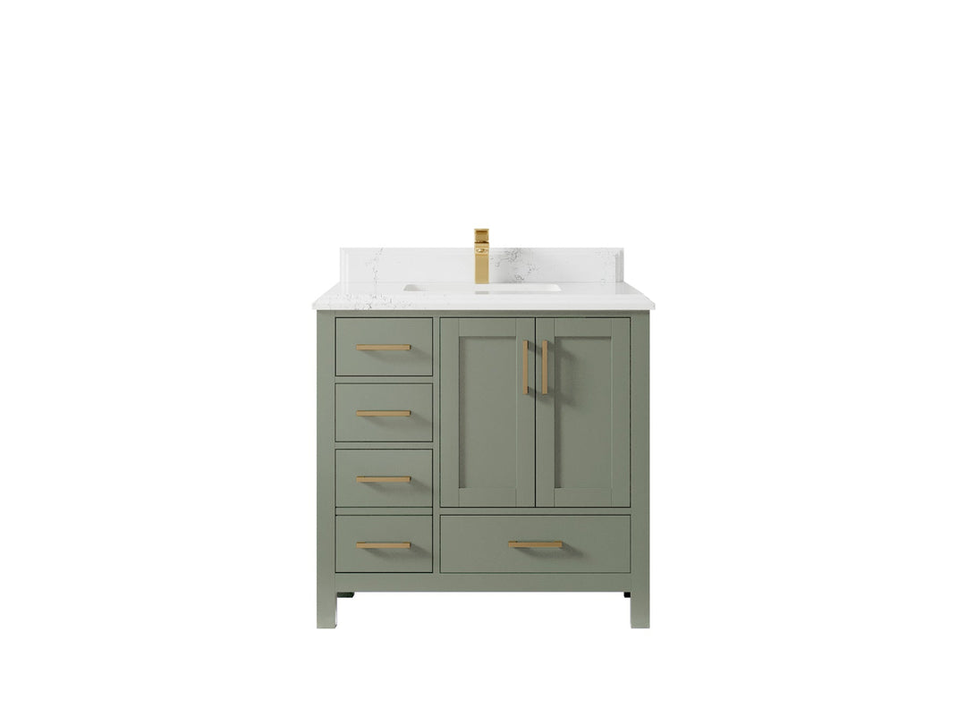 Malibu 36 in. W x 22 in. D Bathroom Vanity Center Sink 2 - Willow Bath and Vanity