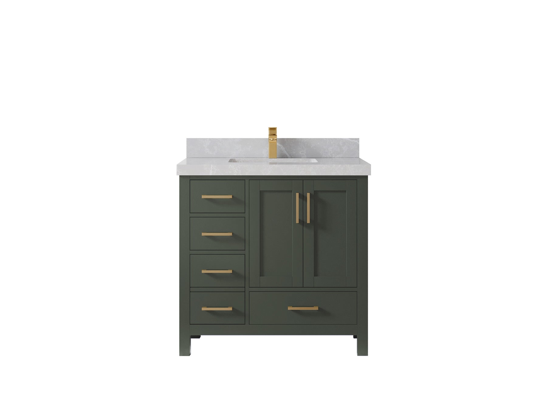 Malibu 36 in. W x 22 in. D Bathroom Vanity Center Sink 2 - Willow Bath and Vanity