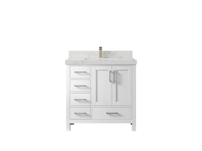 Malibu 36 in. W x 22 in. D Bathroom Vanity Center Sink 2 - Willow Bath and Vanity