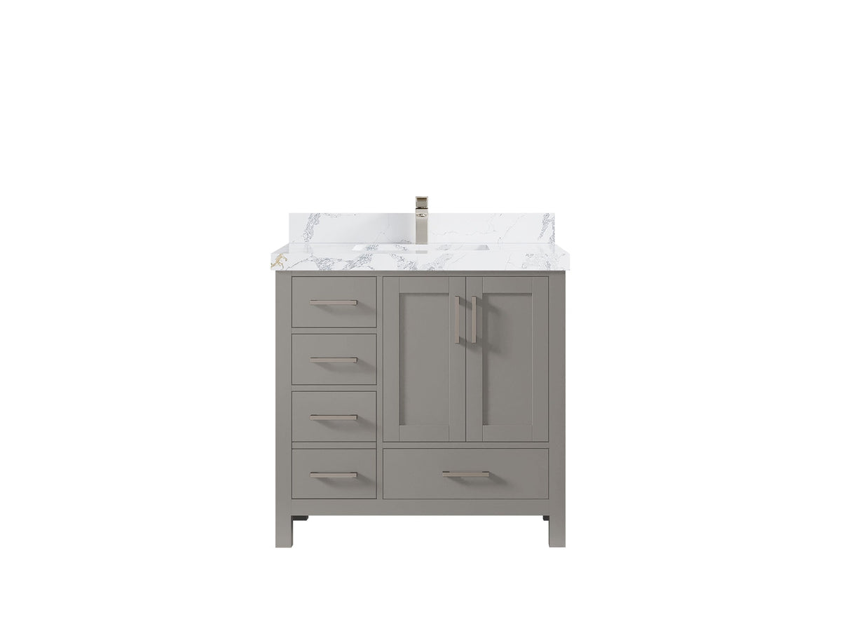 Malibu 36 in. W x 22 in. D Bathroom Vanity Center Sink 2 - Willow Bath and Vanity