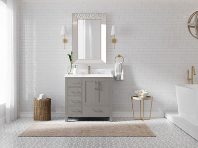 Malibu 36 in. W x 22 in. D Bathroom Vanity Center Sink 2 - Willow Bath and Vanity