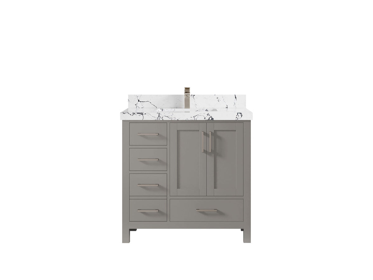 Malibu 36 in. W x 22 in. D Bathroom Vanity Center Sink 2 - Willow Bath and Vanity