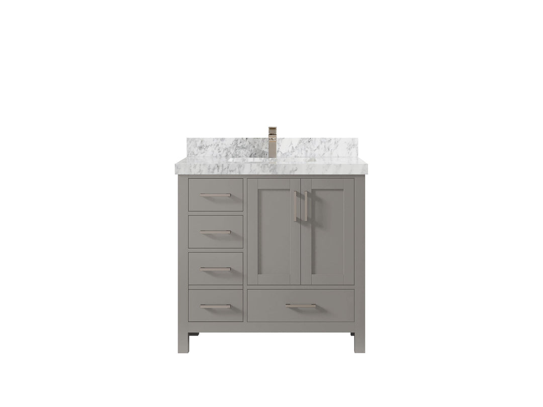 Malibu 36 in. W x 22 in. D Bathroom Vanity Center Sink 2 - Willow Bath and Vanity