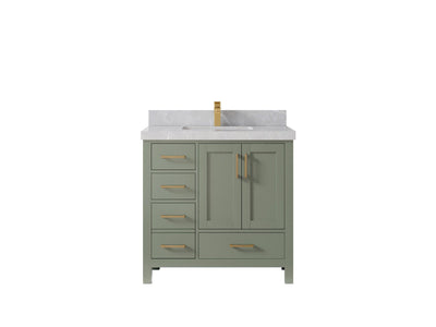 Malibu 36 in. W x 22 in. D Bathroom Vanity Center Sink 2 - Willow Bath and Vanity