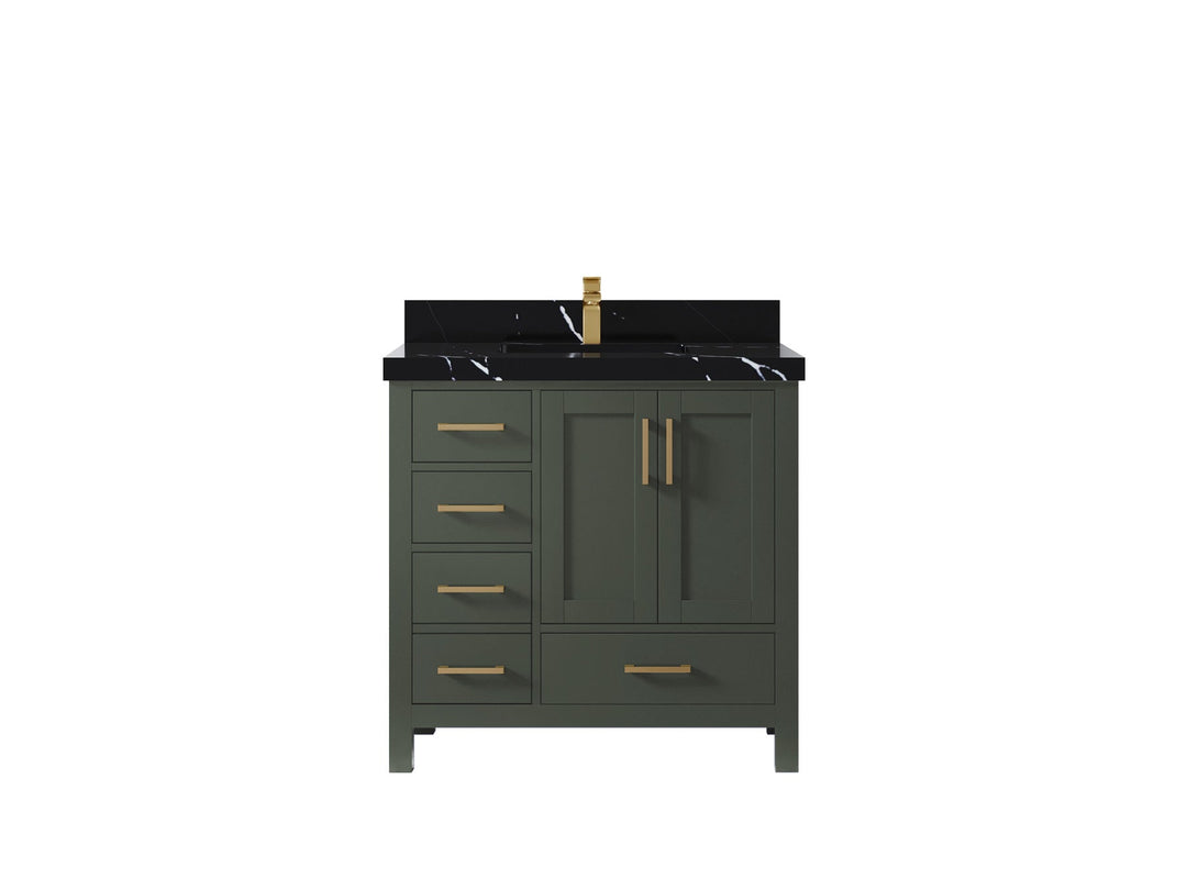 Malibu 36 in. W x 22 in. D Bathroom Vanity Center Sink 2 - Willow Bath and Vanity