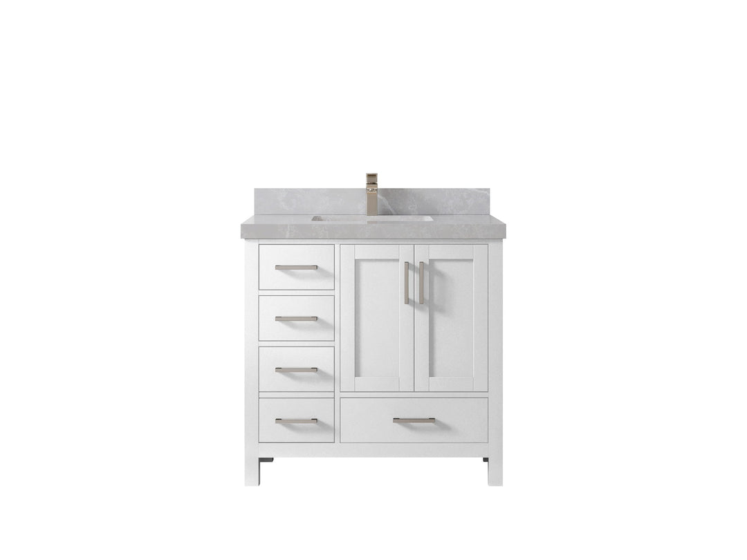 Malibu 36 in. W x 22 in. D Bathroom Vanity Center Sink 2 - Willow Bath and Vanity