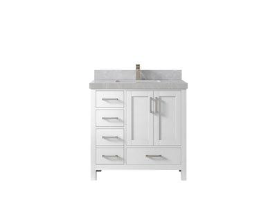 Malibu 36 in. W x 22 in. D Bathroom Vanity Center Sink 2 - Willow Bath and Vanity