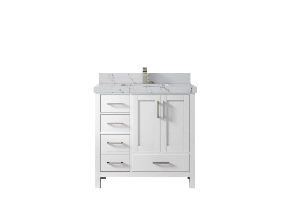 Malibu 36 in. W x 22 in. D Bathroom Vanity Center Sink 2 - Willow Bath and Vanity