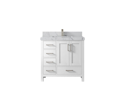 Malibu 36 in. W x 22 in. D Bathroom Vanity Center Sink 2 - Willow Bath and Vanity
