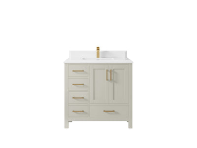 Malibu 36 in. W x 22 in. D Bathroom Vanity Center Sink 2 - Willow Bath and Vanity
