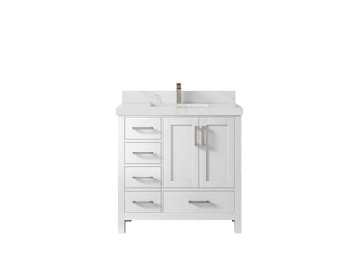 Malibu 36 in. W x 22 in. D Bathroom Vanity Center Sink 2 - Willow Bath and Vanity