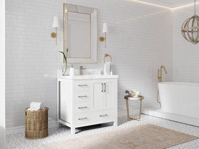 Malibu 36 in. W x 22 in. D Bathroom Vanity Center Sink 2 - Willow Bath and Vanity