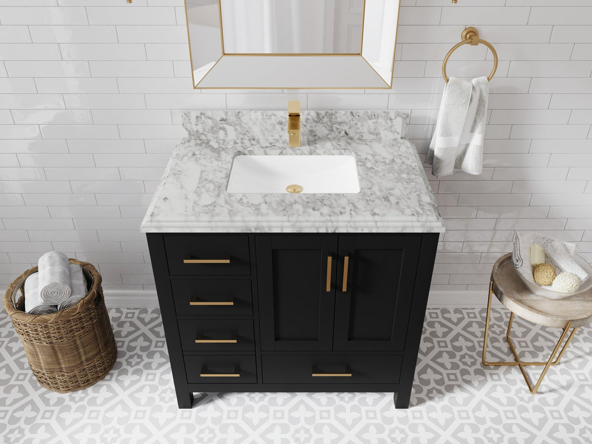 Malibu 36 in. W x 22 in. D Bathroom Vanity Center Sink 2 - Willow Bath and Vanity
