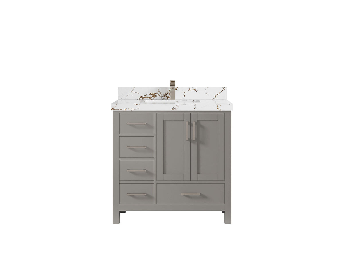 Malibu 36 in. W x 22 in. D Bathroom Vanity Center Sink 2 - Willow Bath and Vanity