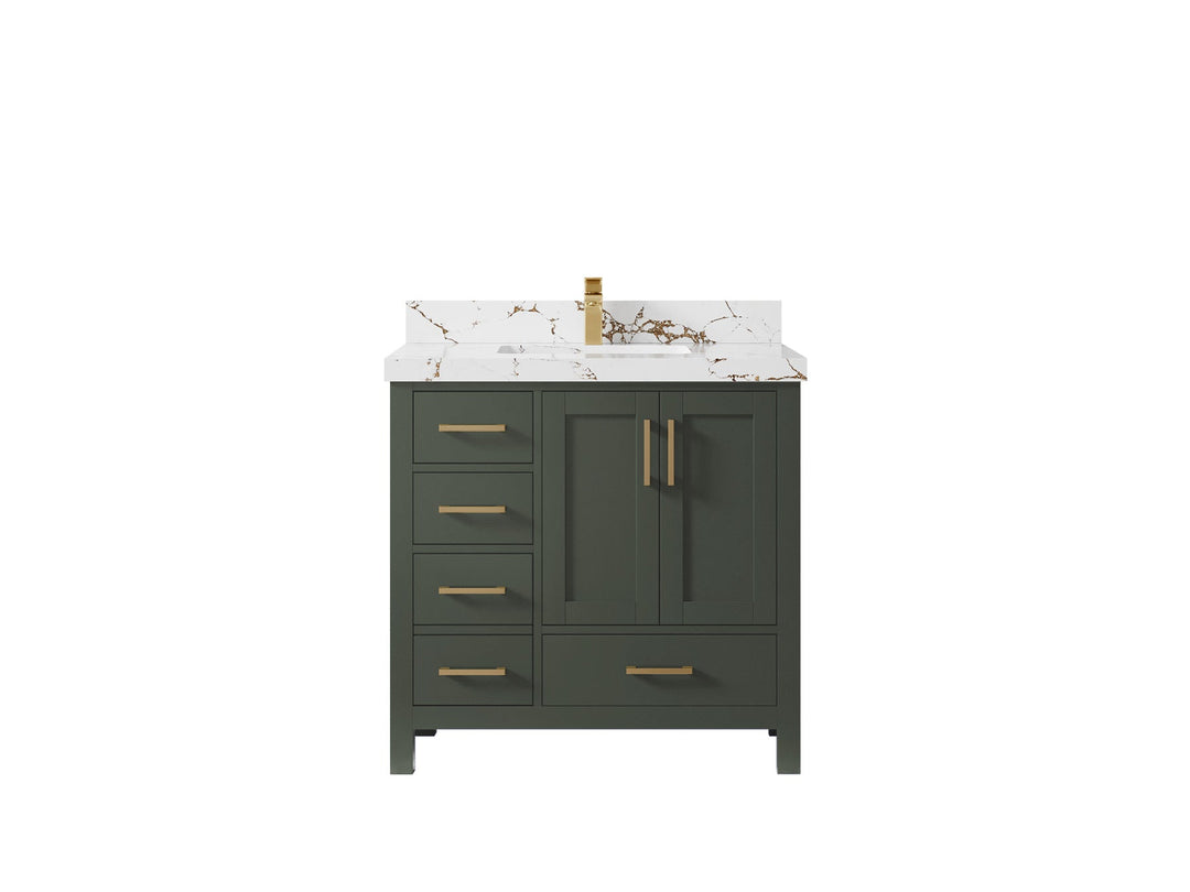 Malibu 36 in. W x 22 in. D Bathroom Vanity Center Sink 2 - Willow Bath and Vanity