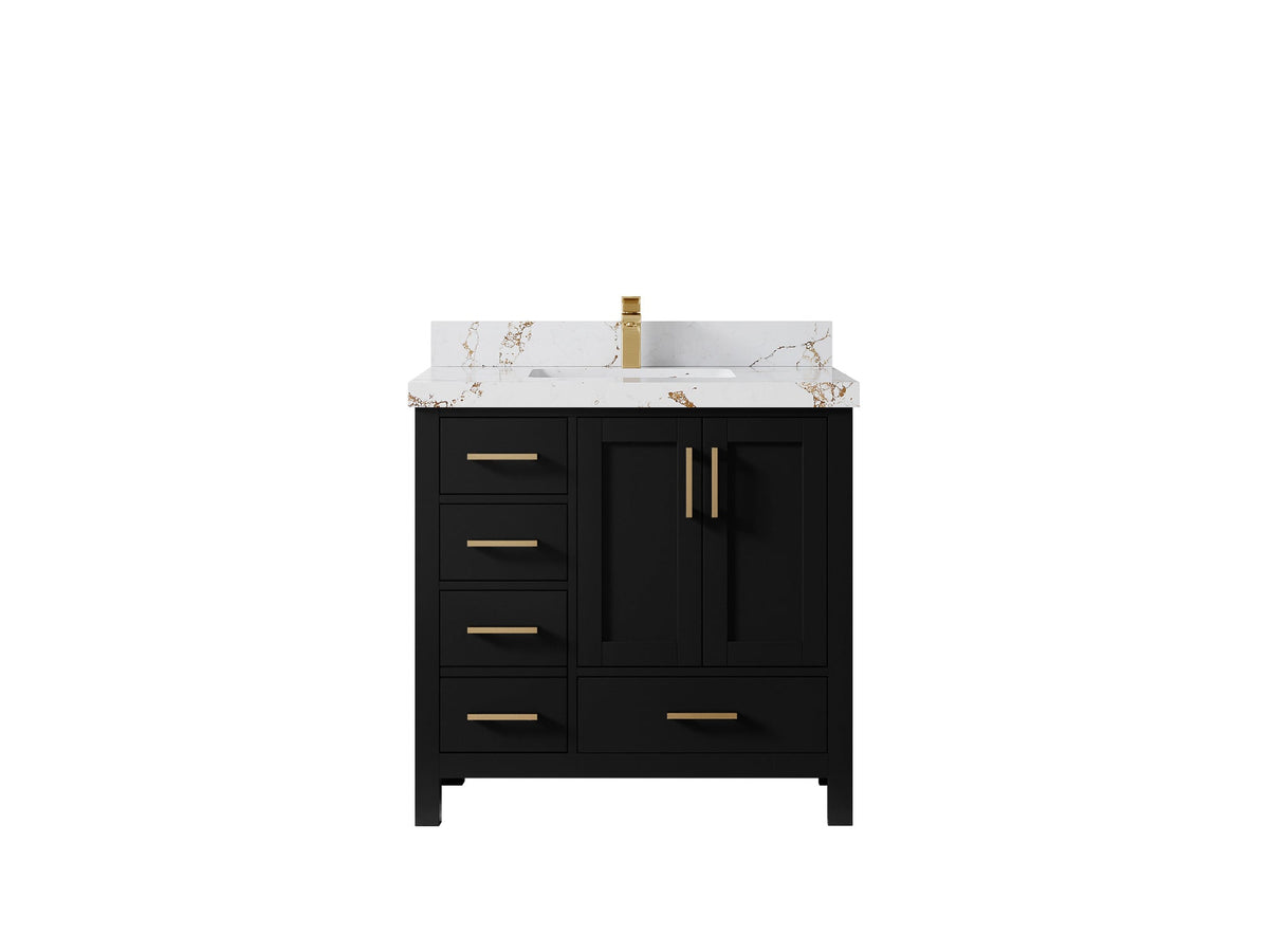 Malibu 36 in. W x 22 in. D Bathroom Vanity Center Sink 2 - Willow Bath and Vanity