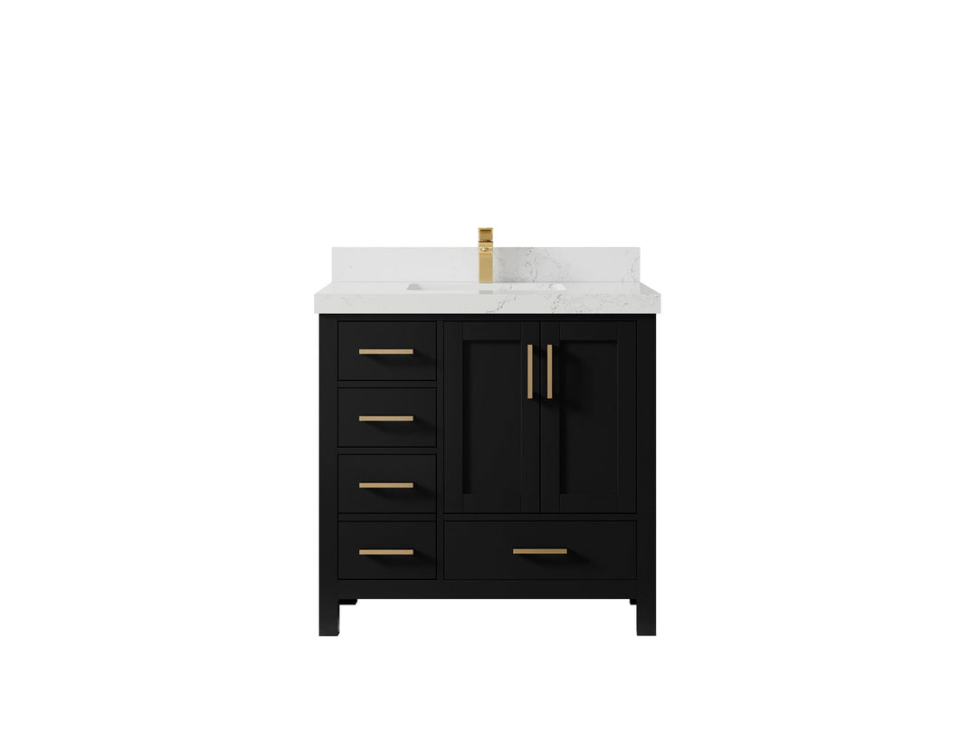 Malibu 36 in. W x 22 in. D Bathroom Vanity Center Sink 2 - Willow Bath and Vanity