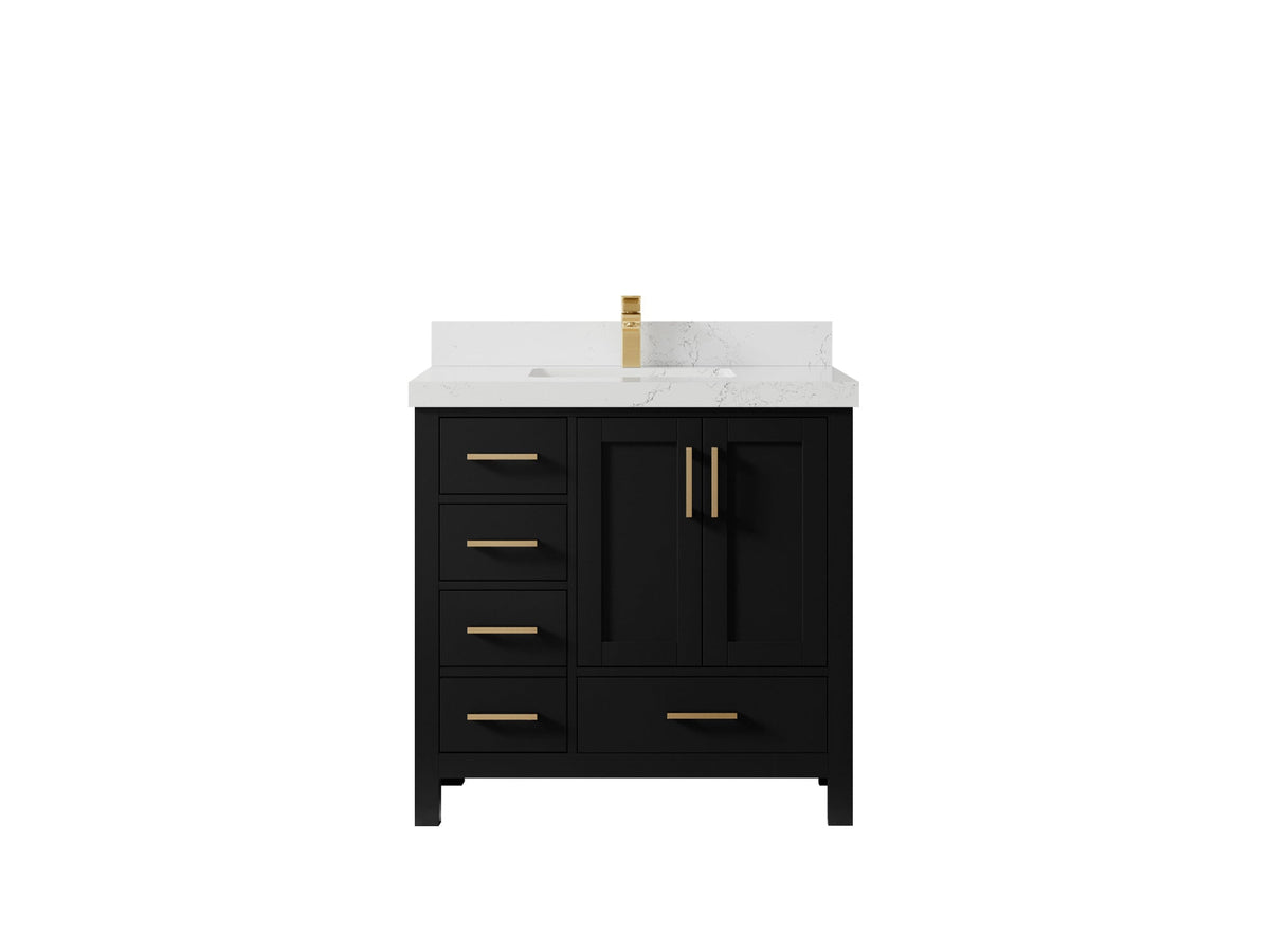 Malibu 36 in. W x 22 in. D Bathroom Vanity Center Sink 2 - Willow Bath and Vanity