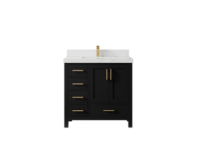 Malibu 36 in. W x 22 in. D Bathroom Vanity Center Sink 2 - Willow Bath and Vanity