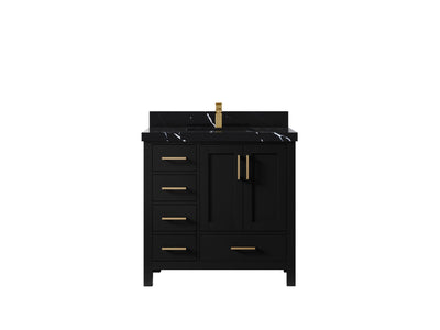 Malibu 36 in. W x 22 in. D Bathroom Vanity Center Sink 2 - Willow Bath and Vanity