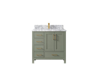 Malibu 36 in. W x 22 in. D Bathroom Vanity Center Sink 2 - Willow Bath and Vanity