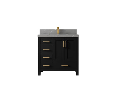 Malibu 36 in. W x 22 in. D Bathroom Vanity Center Sink 2 - Willow Bath and Vanity