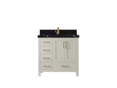 Malibu 36 in. W x 22 in. D Bathroom Vanity Center Sink 2 - Willow Bath and Vanity