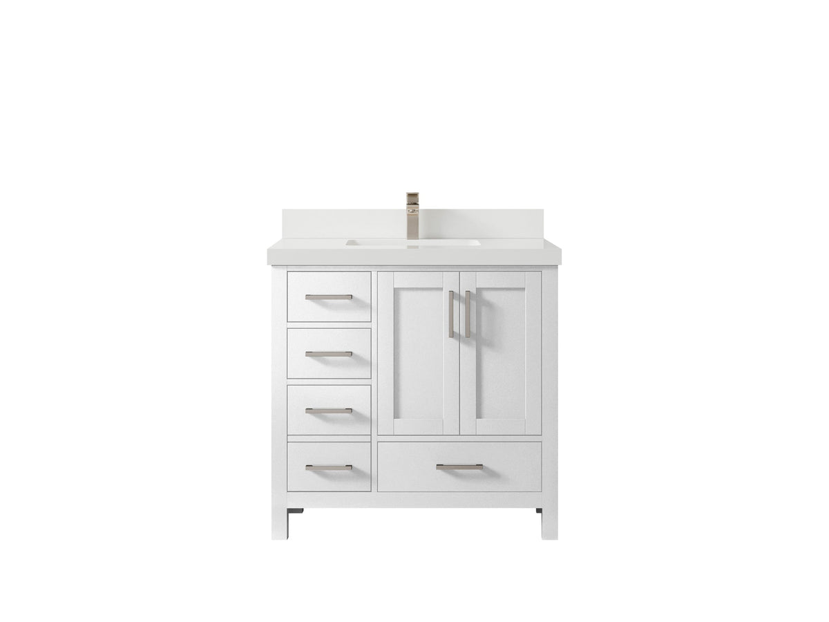 Malibu 36 in. W x 22 in. D Bathroom Vanity Center Sink 2 - Willow Bath and Vanity
