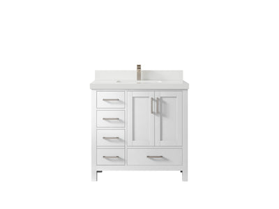 Malibu 36 in. W x 22 in. D Bathroom Vanity Center Sink 2 - Willow Bath and Vanity