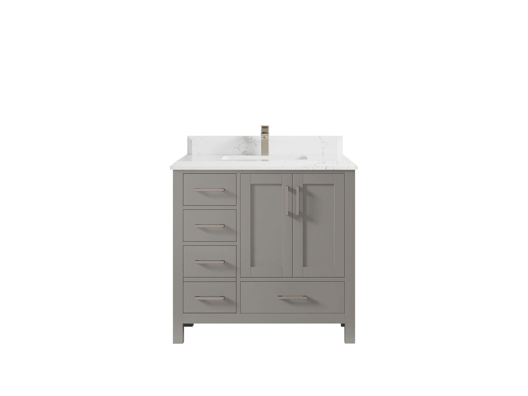 Malibu 36 in. W x 22 in. D Bathroom Vanity Center Sink 2 - Willow Bath and Vanity