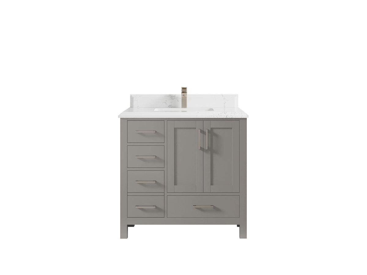 Malibu 36 in. W x 22 in. D Bathroom Vanity Center Sink 2 - Willow Bath and Vanity