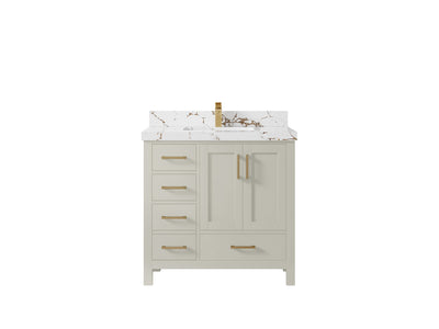 Malibu 36 in. W x 22 in. D Bathroom Vanity Center Sink 2 - Willow Bath and Vanity