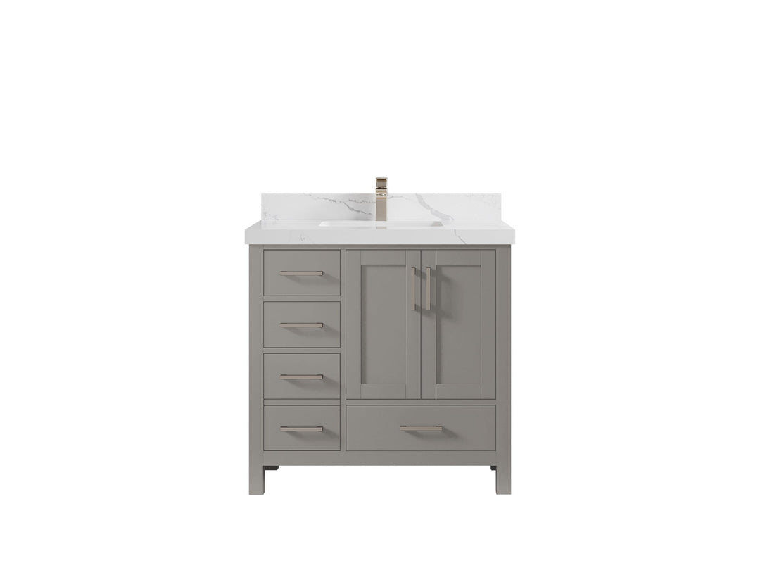 Malibu 36 in. W x 22 in. D Bathroom Vanity Center Sink 2 - Willow Bath and Vanity