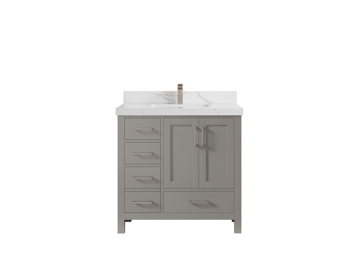Malibu 36 in. W x 22 in. D Bathroom Vanity Center Sink 2 - Willow Bath and Vanity