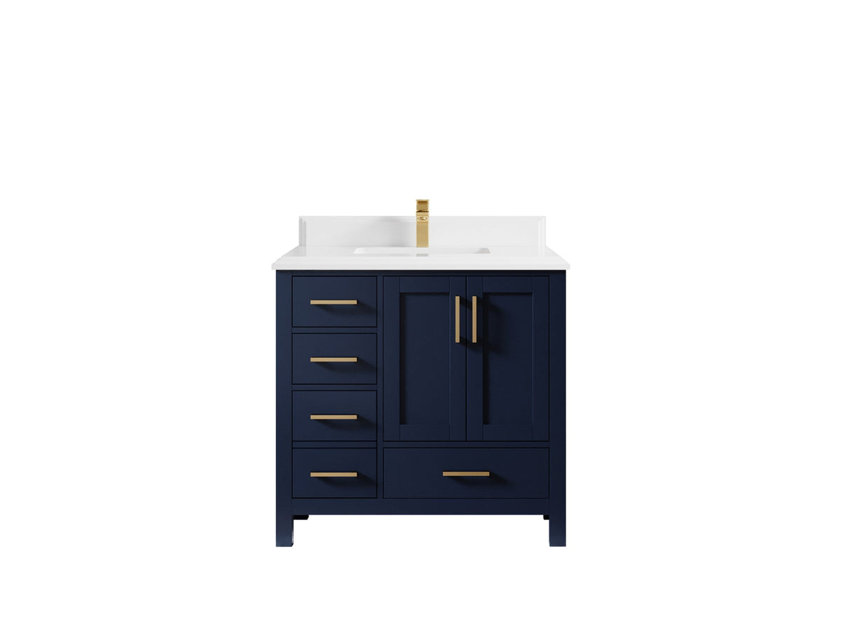 Malibu 36 in. W x 22 in. D Bathroom Vanity Center Sink 2 - Willow Bath and Vanity