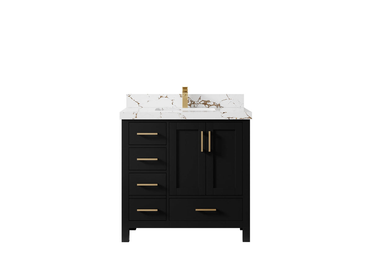 Malibu 36 in. W x 22 in. D Bathroom Vanity Center Sink 2 - Willow Bath and Vanity