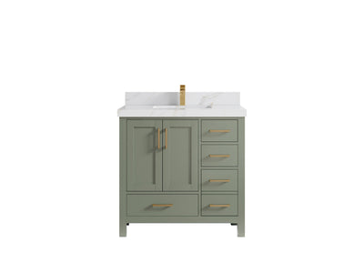 Malibu 36 in. W x 22 in. D Bathroom Vanity Center Sink - Willow Bath and Vanity