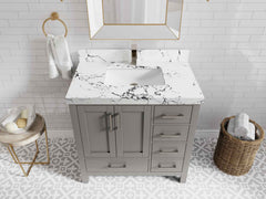 Malibu 36 in. W x 22 in. D Bathroom Vanity Center Sink - photo 40