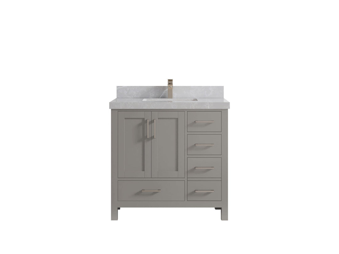 Malibu 36 in. W x 22 in. D Bathroom Vanity Center Sink - Willow Bath and Vanity