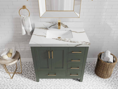 Malibu 36 in. W x 22 in. D Bathroom Vanity Center Sink - Willow Bath and Vanity