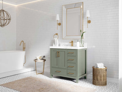 Malibu 36 in. W x 22 in. D Bathroom Vanity Center Sink - Willow Bath and Vanity