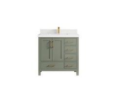 Malibu 36 in. W x 22 in. D Bathroom Vanity Center Sink - photo 46